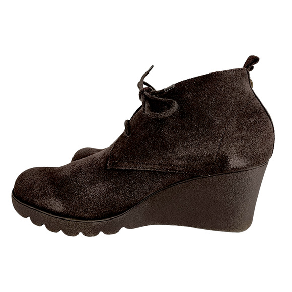 Donald J Pliner Suede Wedge Ankle Boot Booties sz 9 Women Makko Brown Leather - Picture 5 of 14